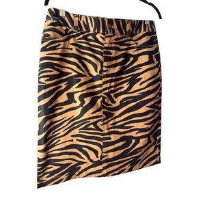 American Living Womens Zebra Print Cotton Skirt Size 6 Black & Tan, Pre-Own EUC